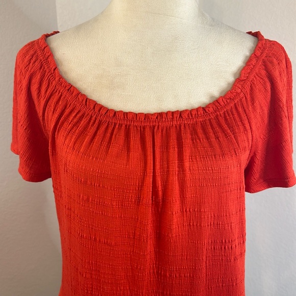 Max Studio Women's Lava Red Jersey Sleeve Tiered Short Dress Size Medium NWT - Picture 10 of 12